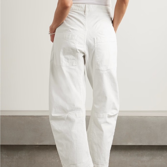 Nili Lotan white Shon tapered barrel ankle trouser pants - size 10 (Medium) - Picture 3 of 8